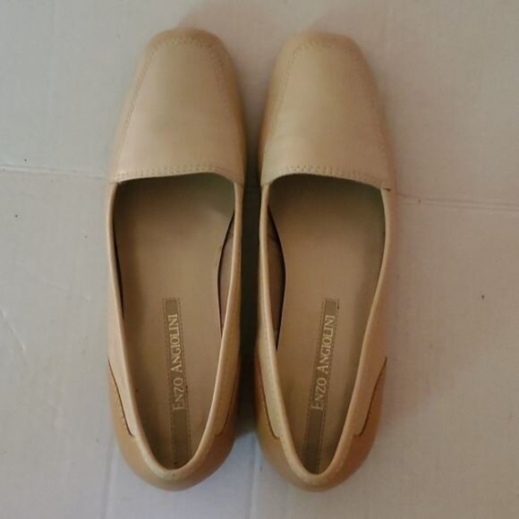 Flats Loafers Slip On Shoes Enzo Angiolini Leather Cream Tan Women's WOMAN'S 7M - Picture 9 of 15